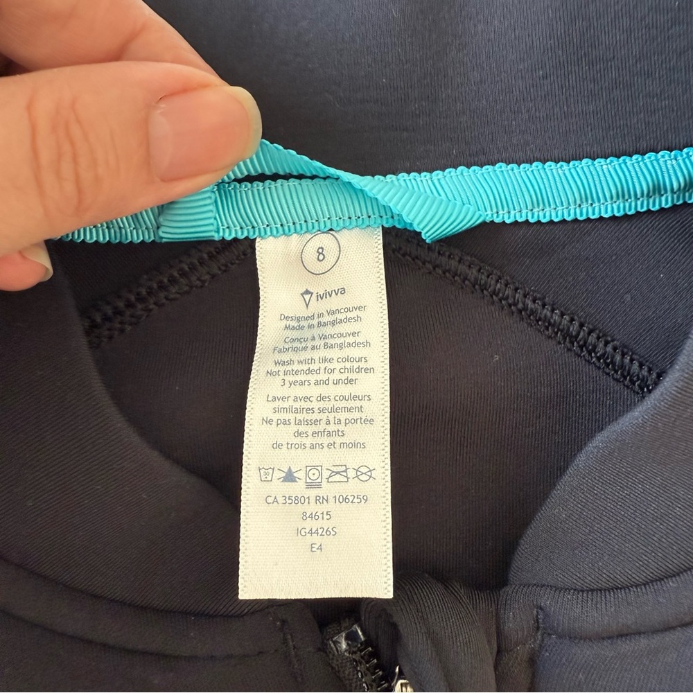 Ivivva by Lululemon Black Black Full Zip Jacket Girls Size 8 - Picture 3 of 7